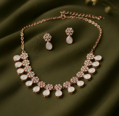 Meira Jewellery Alloy Rose Gold Jewellery Set(Pack of 3)