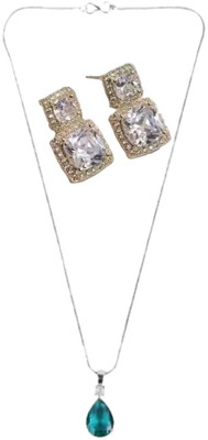 SRK Fashions Alloy Green, Silver Jewellery Set(Pack of 1)