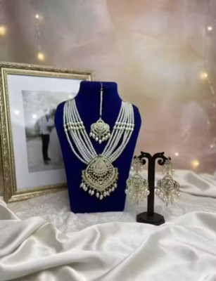 BHATI Alloy Gold-plated White Jewellery Set(Pack of 3)