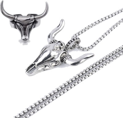 Fashion Frill Stainless Steel Silver Silver Jewellery Set(Pack of 2)