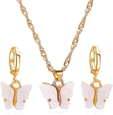 Maefele Alloy Gold-plated White, Yellow Jewellery Set(Pack of 1)