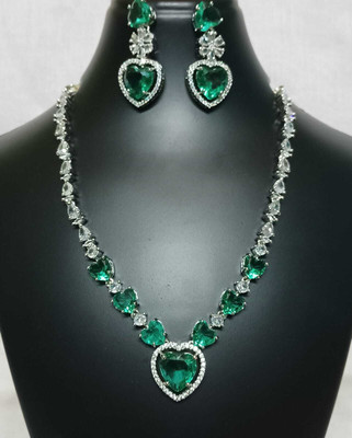 Rineee Alloy Green Jewellery Set(Pack of 1)