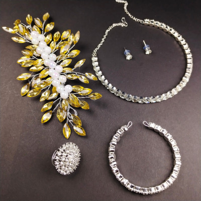 Kanak Alloy Silver Silver, Gold Jewellery Set(Pack of 5)