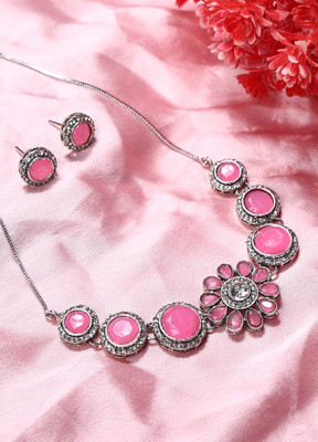 Opus Gems Alloy Pink Jewellery Set(Pack of 1)