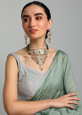 Mk Jewellery Alloy Green, Gold Jewellery Set(Pack of 1)