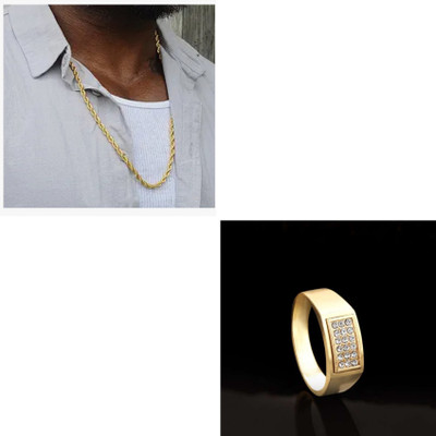 MAATRCHAAYA Stainless Steel Gold-plated Gold Jewellery Set(Pack of 2)