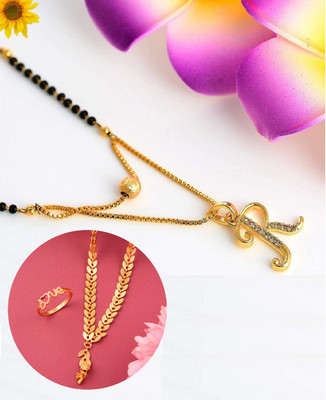 Vraj india Brass, Alloy Gold-plated Gold, Black Jewellery Set(Pack of 1)