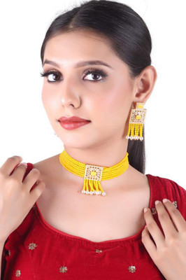 Kirti Traders Alloy Gold-plated Yellow Jewellery Set(Pack of 1)