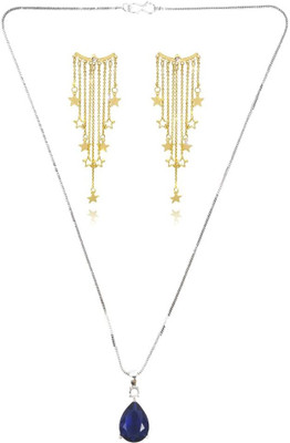 SKG Fashions Stone Blue, Gold Jewellery Set(Pack of 1)