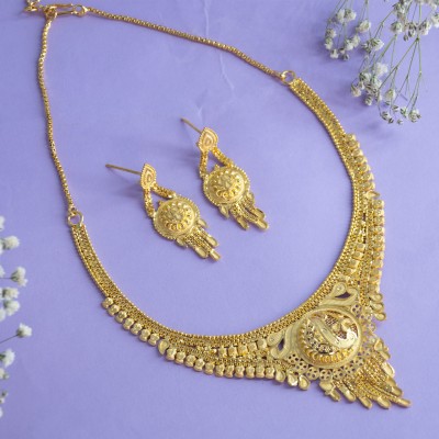 Jewellery Ze Brass Gold-plated Gold Jewellery Set(Pack of 2)