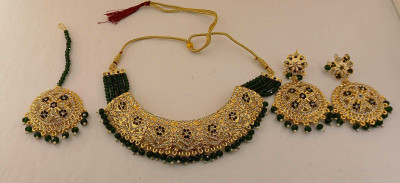 Marsify World Brass, Alloy Gold-plated Green, Gold Jewellery Set(Pack of 1)