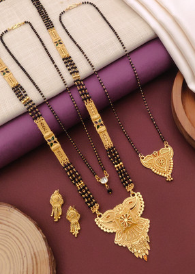 TINALIVA Brass Gold-plated Gold Jewellery Set(Pack of 4)