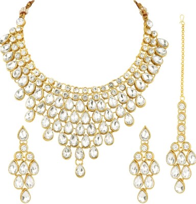 Shree Sundha immitation Alloy Gold-plated White Jewellery Set(Pack of 1)
