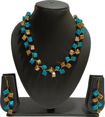 UTTARAI Alloy Gold-plated Blue, Gold Jewellery Set(Pack of 1)