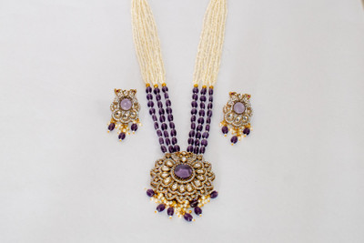 Stylaur Brass, Alloy Gold-plated Purple, Gold Jewellery Set(Pack of 1)