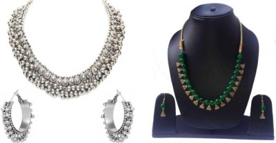 Mystory Mother of Pearl, Alloy Sterling Silver, Gold-plated Silver, Green Jewellery Set(Pack of 1)