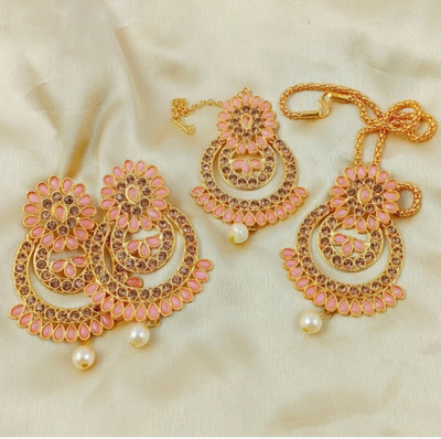 jatin imitation Metal Gold-plated Beige Jewellery Set(Pack of 3)