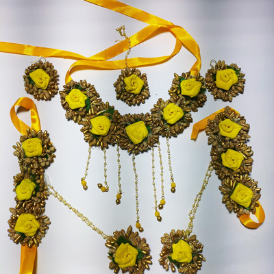 papa ki pari Plastic Green, Yellow Jewellery Set(Pack of 1)
