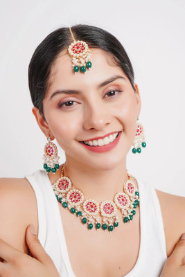Divisha Alloy Gold-plated Multicolor Jewellery Set(Pack of 1)