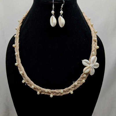 NIPSTec Shell, Jute White, Brown Jewellery Set(Pack of 1)