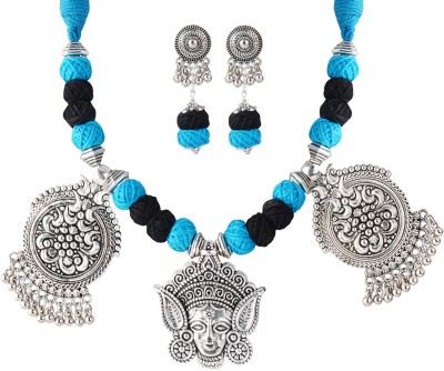 TAP Fashion Brass Silver Blue Jewellery Set(Pack of 1)