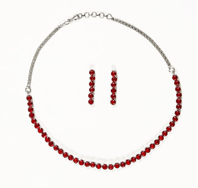 RANIT CREATION Brass Rhodium Red, White Jewellery Set(Pack of 1)