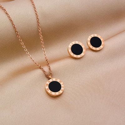 MYKI Stainless Steel Copper Rose Gold Jewellery Set(Pack of 2)