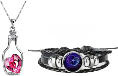 Elanora Jewels Alloy Sterling Silver Pink Jewellery Set(Pack of 2)