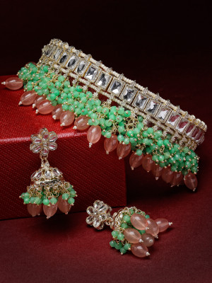 Studio Sukkhi Alloy Gold-plated Pink Jewellery Set(Pack of 1)