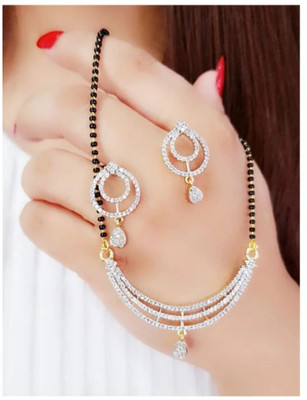 Opus Gems Alloy Gold-plated White Jewellery Set(Pack of 1)