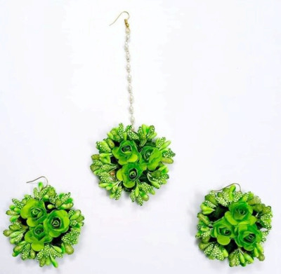 sarthak royal Fabric Green Jewellery Set(Pack of 1)