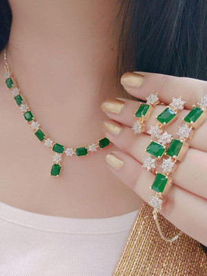 viraak corp Alloy Gold-plated Multicolor Jewellery Set(Pack of 1)
