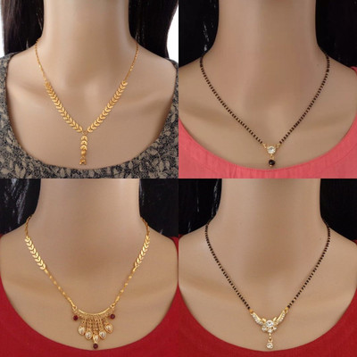 RAMDEV ART FASHION JEWELLERY Stylish Gold Plated Daily Wear Mangalsutra For Women Alloy Mangalsutra
