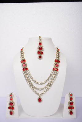 Namokriti Alloy Gold-plated Gold, Red, Yellow Jewellery Set(Pack of 1)