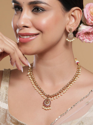 RUBANS Brass Gold-plated Gold Jewellery Set(Pack of 1)