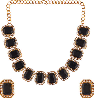 CATALYST Crystal Gold-plated Black, White Jewellery Set(Pack of 1)