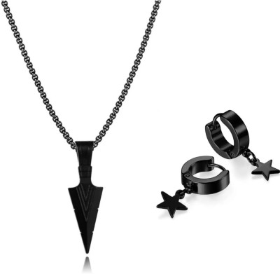 house of common Alloy Titanium Black Jewellery Set(Pack of 2)