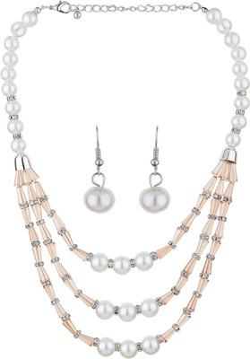 Dreamish Imitation Alloy Sterling Silver White, Gold Jewellery Set(Pack of 2)