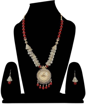 Anamya Collections Alloy Red Jewellery Set(Pack of 1)