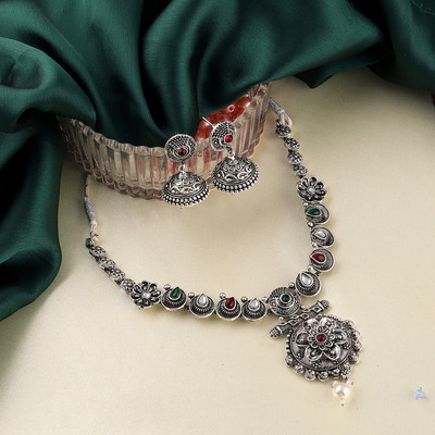 MANSIYAORANGE Copper Sterling Silver Multicolor Jewellery Set(Pack of 1)