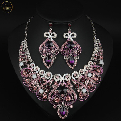 Gehney joy of jewels Stainless Steel Silver Purple Jewellery Set(Pack of 2)