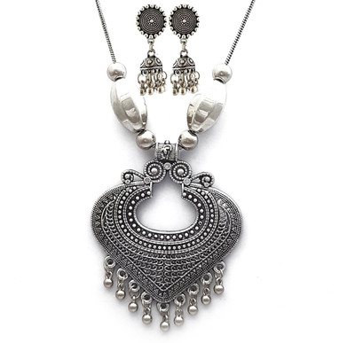 house of common Brass Silver Silver Jewellery Set(Pack of 1)