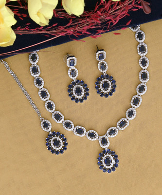 joy of jewels Alloy Blue Jewellery Set(Pack of 1)