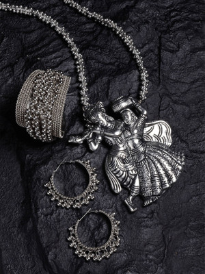 Lathar Alloy Silver Jewellery Set(Pack of 1)