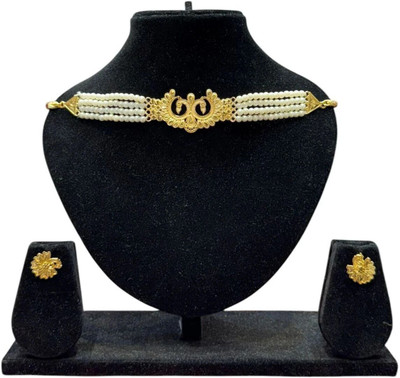 RNJewels Alloy Gold, White Jewellery Set(Pack of 1)
