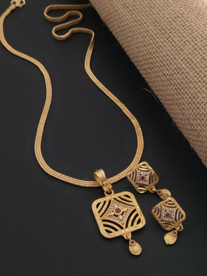 EvoraJewel Brass Gold-plated Gold Jewellery Set(Pack of 1)