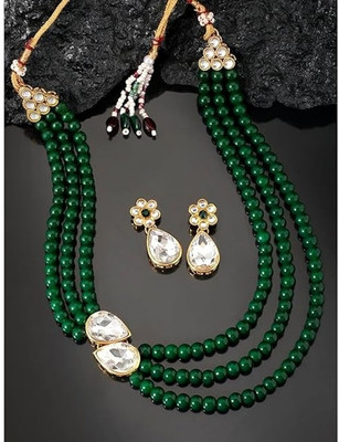 Nivaan Alloy Gold-plated Green Jewellery Set(Pack of 1)