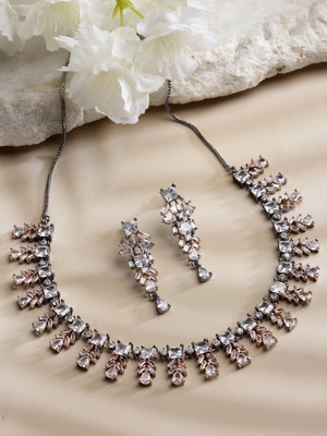 ZENEME Brass Gold-plated Rose Gold Jewellery Set(Pack of 1)