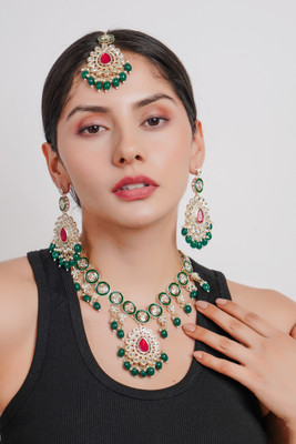 Divisha Alloy Gold-plated Multicolor Jewellery Set(Pack of 1)
