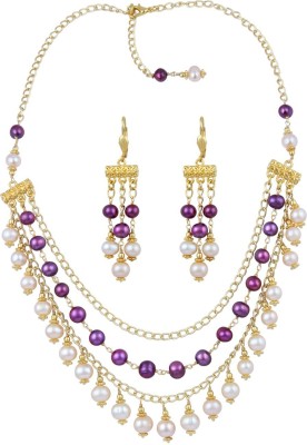 Pearlz Ocean Alloy Gold-plated Multicolor Jewellery Set(Pack of 1)